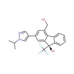 CC(C)n1cc(-c2cc(CO)c3c(c2)[C@@](O)(C(F)(F)F)c2ccccc2-3)cn1 ZINC000144911266