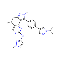 CC(C)n1cc(-c2ccc(-c3c4c(nn3C)C[C@@H](C)c3cnc(Nc5ccn(C)n5)nc3-4)cc2)cn1 ZINC000224947151