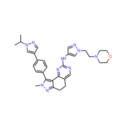 CC(C)n1cc(-c2ccc(-c3c4c(nn3C)CCc3cnc(Nc5cnn(CCN6CCOCC6)c5)nc3-4)cc2)cn1 ZINC000205266197