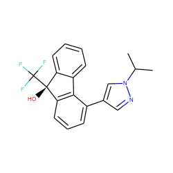 CC(C)n1cc(-c2cccc3c2-c2ccccc2[C@@]3(O)C(F)(F)F)cn1 ZINC000144858637