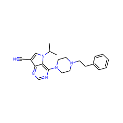 CC(C)n1cc(C#N)c2ncnc(N3CCN(CCc4ccccc4)CC3)c21 ZINC000653895416