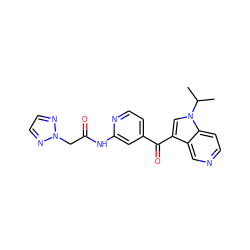 CC(C)n1cc(C(=O)c2ccnc(NC(=O)Cn3nccn3)c2)c2cnccc21 ZINC001772574631