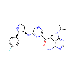 CC(C)n1cc(C(=O)c2cncc(N[C@@H]3CCN[C@@H]3c3ccc(F)cc3)n2)c2c(N)ncnc21 ZINC000073222431