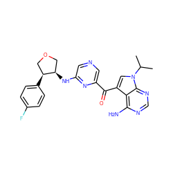 CC(C)n1cc(C(=O)c2cncc(N[C@@H]3COC[C@@H]3c3ccc(F)cc3)n2)c2c(N)ncnc21 ZINC000073223440