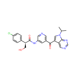 CC(C)n1cc(C(=O)c2cncc(NC(=O)[C@@H](CO)c3ccc(Cl)cc3)c2)c2cncnc21 ZINC000169708032