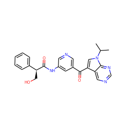 CC(C)n1cc(C(=O)c2cncc(NC(=O)[C@@H](CO)c3ccccc3)c2)c2cncnc21 ZINC000169707884