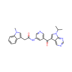 CC(C)n1cc(C(=O)c2cncc(NC(=O)Cc3cn(C)c4ccccc34)c2)c2cncnc21 ZINC000169707697