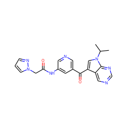 CC(C)n1cc(C(=O)c2cncc(NC(=O)Cn3cccn3)c2)c2cncnc21 ZINC000169707680