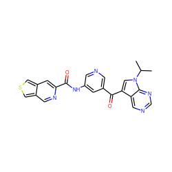 CC(C)n1cc(C(=O)c2cncc(NC(=O)c3cc4cscc4cn3)c2)c2cncnc21 ZINC000169707998