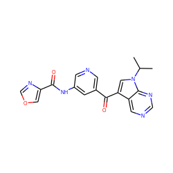 CC(C)n1cc(C(=O)c2cncc(NC(=O)c3cocn3)c2)c2cncnc21 ZINC000169708010