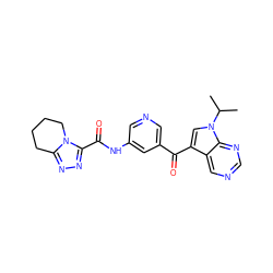 CC(C)n1cc(C(=O)c2cncc(NC(=O)c3nnc4n3CCCC4)c2)c2cncnc21 ZINC000169708019