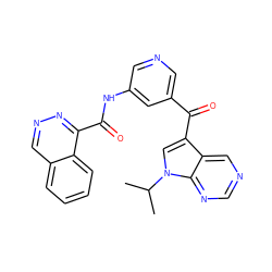 CC(C)n1cc(C(=O)c2cncc(NC(=O)c3nncc4ccccc34)c2)c2cncnc21 ZINC000169707991