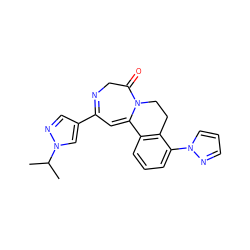 CC(C)n1cc(C2=NCC(=O)N3CCc4c(cccc4-n4cccn4)C3=C2)cn1 ZINC000149106653