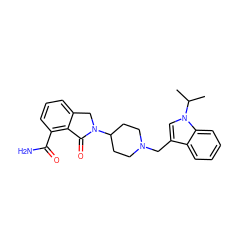 CC(C)n1cc(CN2CCC(N3Cc4cccc(C(N)=O)c4C3=O)CC2)c2ccccc21 ZINC000068248919