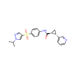 CC(C)n1cc(S(=O)(=O)c2ccc(NC(=O)[C@H]3C[C@@H]3c3cccnc3)cc2)cn1 ZINC000103241087