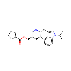 CC(C)n1cc2c3c(cccc31)[C@H]1C[C@@H](COC(=O)C3CCCC3)CN(C)[C@@H]1C2 ZINC000013793968