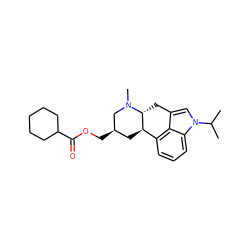 CC(C)n1cc2c3c(cccc31)[C@H]1C[C@@H](COC(=O)C3CCCCC3)CN(C)[C@@H]1C2 ZINC000013793974