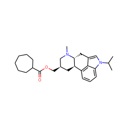 CC(C)n1cc2c3c(cccc31)[C@H]1C[C@@H](COC(=O)C3CCCCCC3)CN(C)[C@@H]1C2 ZINC000013793980