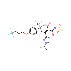 CC(C)n1ccc(C2=C(C(=O)NS(C)(=O)=O)C(=O)N[C@@](c3ccc(OCCCC(F)(F)F)cc3F)(C(F)(F)F)C2)n1 ZINC001772649914