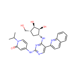 CC(C)n1ccc(Nc2ncc(-c3ccc4ccccc4n3)c(N[C@@H]3C[C@H](CO)[C@@H](O)[C@H]3O)n2)cc1=O ZINC000473122314