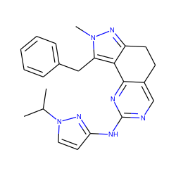 CC(C)n1ccc(Nc2ncc3c(n2)-c2c(nn(C)c2Cc2ccccc2)CC3)n1 ZINC000141187612