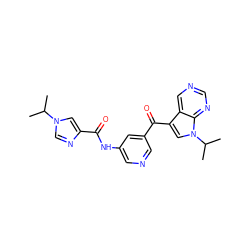 CC(C)n1cnc(C(=O)Nc2cncc(C(=O)c3cn(C(C)C)c4ncncc34)c2)c1 ZINC000169707959