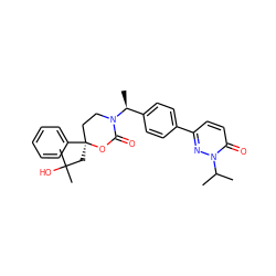 CC(C)n1nc(-c2ccc([C@H](C)N3CC[C@](CC(C)(C)O)(c4ccccc4)OC3=O)cc2)ccc1=O ZINC000068151231