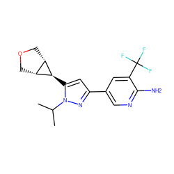 CC(C)n1nc(-c2cnc(N)c(C(F)(F)F)c2)cc1[C@H]1[C@@H]2COC[C@@H]21 ZINC000148071749