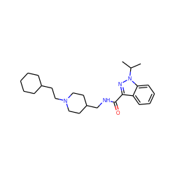 CC(C)n1nc(C(=O)NCC2CCN(CCC3CCCCC3)CC2)c2ccccc21 ZINC000000590651