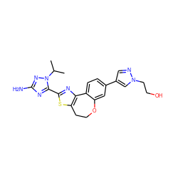 CC(C)n1nc(N)nc1-c1nc2c(s1)CCOc1cc(-c3cnn(CCO)c3)ccc1-2 ZINC000096269645