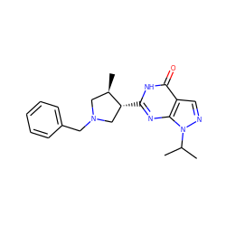 CC(C)n1ncc2c(=O)[nH]c([C@@H]3CN(Cc4ccccc4)C[C@H]3C)nc21 ZINC000044713305