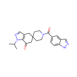 CC(C)n1ncc2c1C(=O)CC1(CCN(C(=O)c3ccc4[nH]ncc4c3)CC1)C2 ZINC000117440564