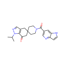 CC(C)n1ncc2c1C(=O)CC1(CCN(C(=O)c3cnc4cc[nH]c4c3)CC1)C2 ZINC000117465972