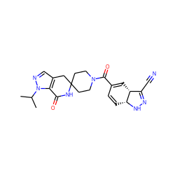 CC(C)n1ncc2c1C(=O)NC1(CCN(C(=O)C3=C[C@@H]4C(C#N)=NN[C@@H]4C=C3)CC1)C2 ZINC000261089811