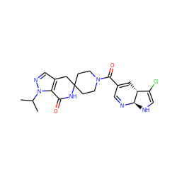 CC(C)n1ncc2c1C(=O)NC1(CCN(C(=O)C3=C[C@@H]4C(Cl)=CN[C@H]4N=C3)CC1)C2 ZINC000261150046