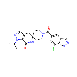 CC(C)n1ncc2c1C(=O)NC1(CCN(C(=O)C3=C[C@@H]4C=NN[C@@H]4C(Cl)=C3)CC1)C2 ZINC000261105873