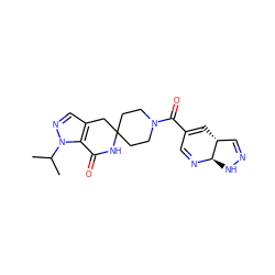 CC(C)n1ncc2c1C(=O)NC1(CCN(C(=O)C3=C[C@@H]4C=NN[C@H]4N=C3)CC1)C2 ZINC000261186363