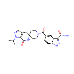 CC(C)n1ncc2c1C(=O)NC1(CCN(C(=O)C3=C[C@H]4C(C(N)=O)=NN[C@H]4C=C3)CC1)C2 ZINC000261161584