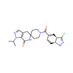 CC(C)n1ncc2c1C(=O)NC1(CCN(C(=O)C3=C[C@H]4C(Cl)=NN[C@H]4C=C3)CC1)C2 ZINC000261101284