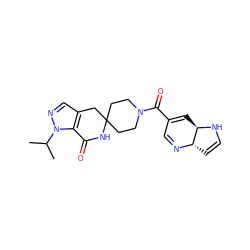 CC(C)n1ncc2c1C(=O)NC1(CCN(C(=O)C3=C[C@H]4NC=C[C@@H]4N=C3)CC1)C2 ZINC000261191972