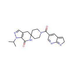 CC(C)n1ncc2c1C(=O)NC1(CCN(C(=O)c3cnc4c(c3)=CCN=4)CC1)C2 ZINC000261164823