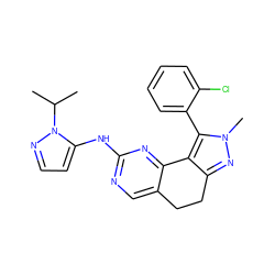 CC(C)n1nccc1Nc1ncc2c(n1)-c1c(nn(C)c1-c1ccccc1Cl)CC2 ZINC000143019538