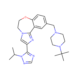 CC(C)n1ncnc1-c1cn2c(n1)-c1cc(CN3CCN(C(C)(C)C)CC3)ccc1OCC2 ZINC000203779802