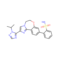 CC(C)n1ncnc1-c1cn2c(n1)-c1ccc(-c3ccccc3S(N)(=O)=O)cc1OCC2 ZINC000204427164