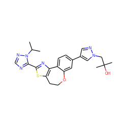 CC(C)n1ncnc1-c1nc2c(s1)CCOc1cc(-c3cnn(CC(C)(C)O)c3)ccc1-2 ZINC000096269650