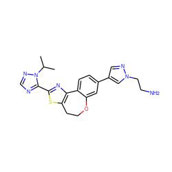 CC(C)n1ncnc1-c1nc2c(s1)CCOc1cc(-c3cnn(CCN)c3)ccc1-2 ZINC000096269648