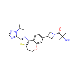 CC(C)n1ncnc1-c1nc2c(s1)CCOc1cc(C3CN(C(=O)C(C)(C)N)C3)ccc1-2 ZINC000096269653