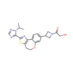 CC(C)n1ncnc1-c1nc2c(s1)CCOc1cc(C3CN(C(=O)CO)C3)ccc1-2 ZINC000096269654