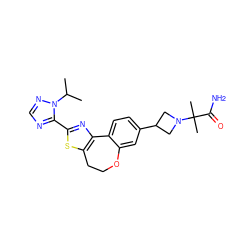 CC(C)n1ncnc1-c1nc2c(s1)CCOc1cc(C3CN(C(C)(C)C(N)=O)C3)ccc1-2 ZINC000096269652