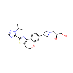 CC(C)n1ncnc1-c1nc2c(s1)CCOc1cc(C3CN(C[C@H](O)CO)C3)ccc1-2 ZINC000096269656